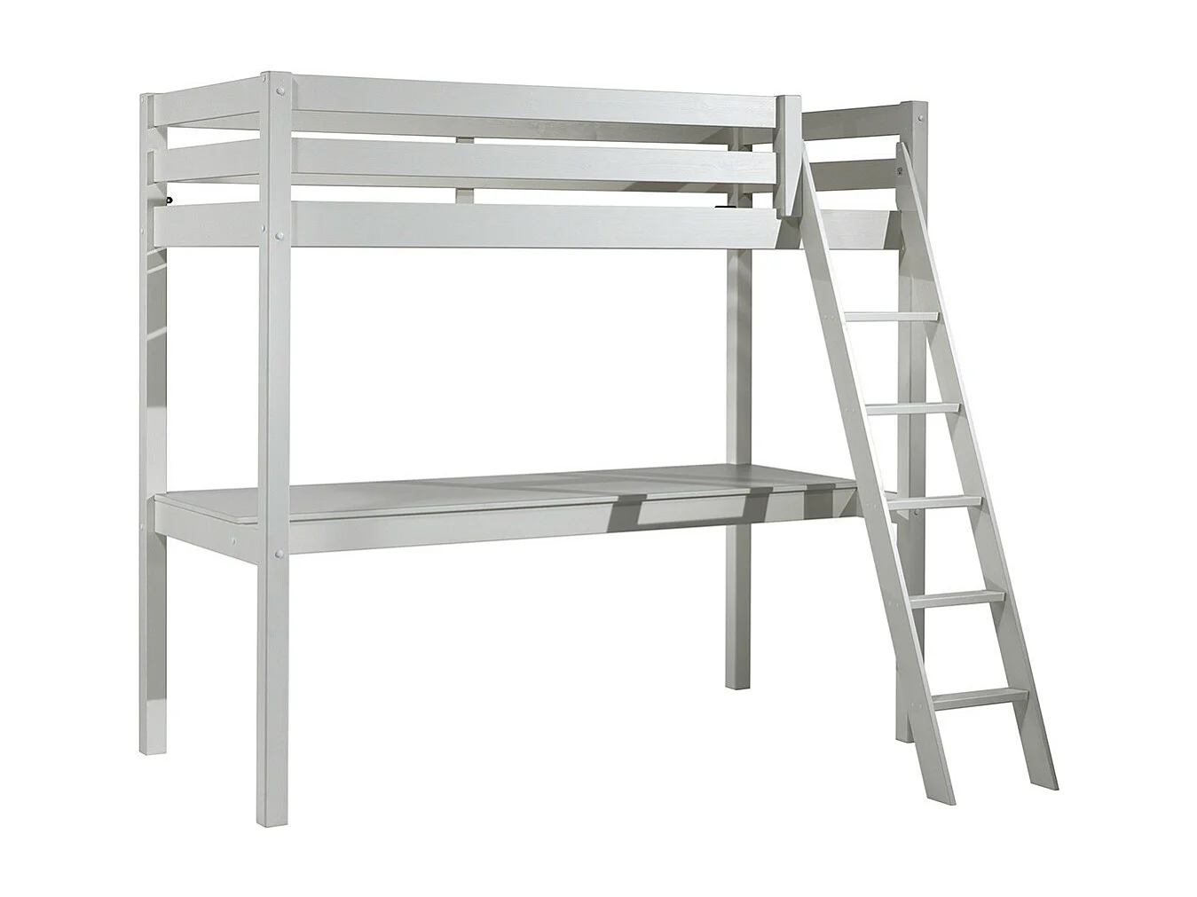 SLEEPY - Lit Mezzanine Blanc 90x200cm avec Bureau 205 cm