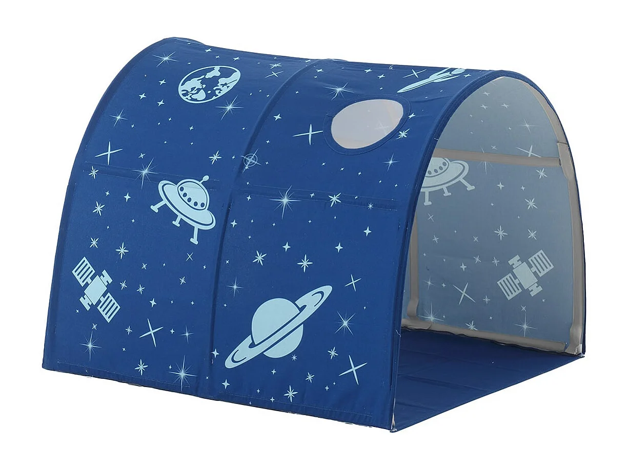 SLEEPY - Lit Mi-Haut en Pin Naturel 90x200cm Housse et Tunnel Astro