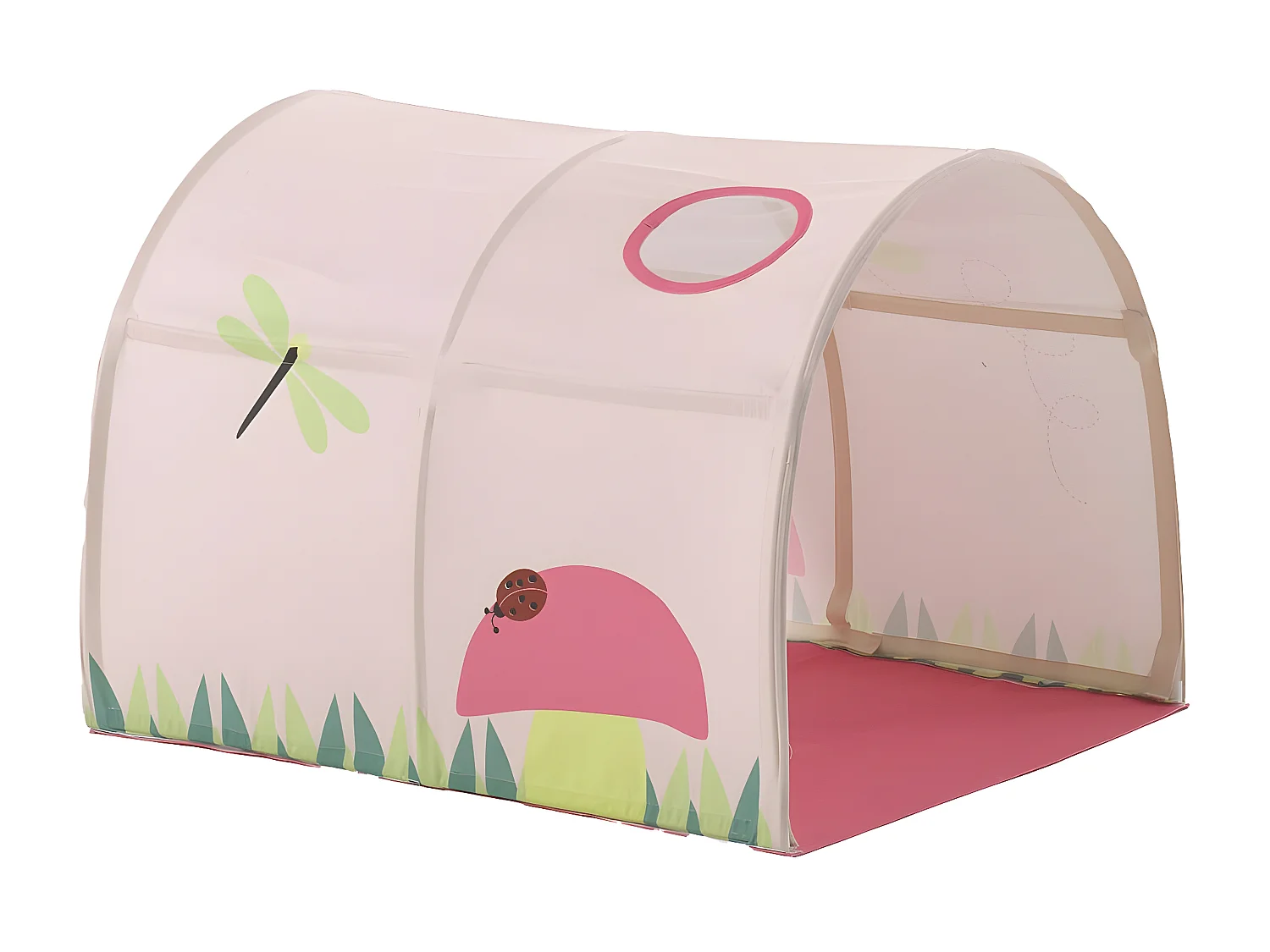 SLEEPY - Lit Mi-Haut Tobogan en Pin Naturel 90x200cm Housse et Tunnel Garden