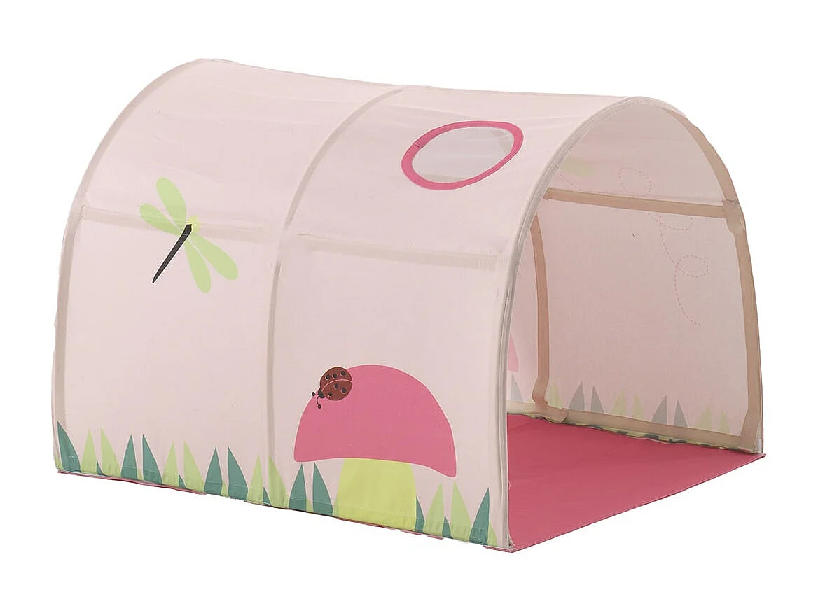 SLEEPY - Lit Mi-Haut en Pin Naturel 90x200cm Housse et Tunnel Garden