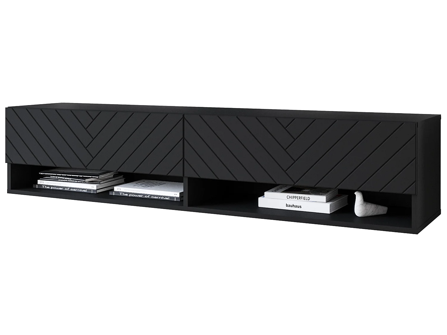 Mobile TV - 140 cm - grafite nera/spina nera - senza LED - WANDER