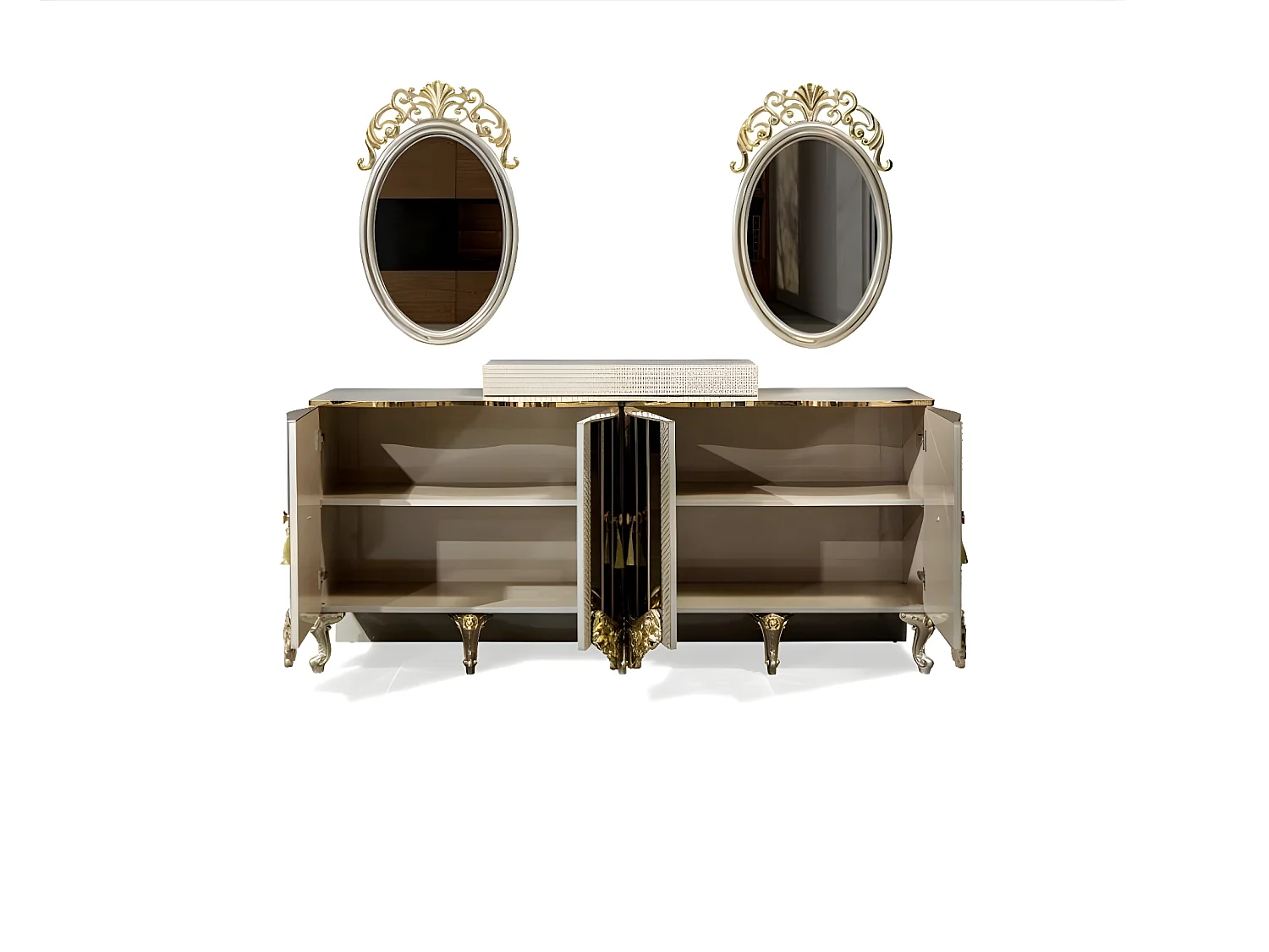 Luxus Esszimmer 7tlg. Essgruppe Esstisch Stühle Möbel Essgarnitur Holz