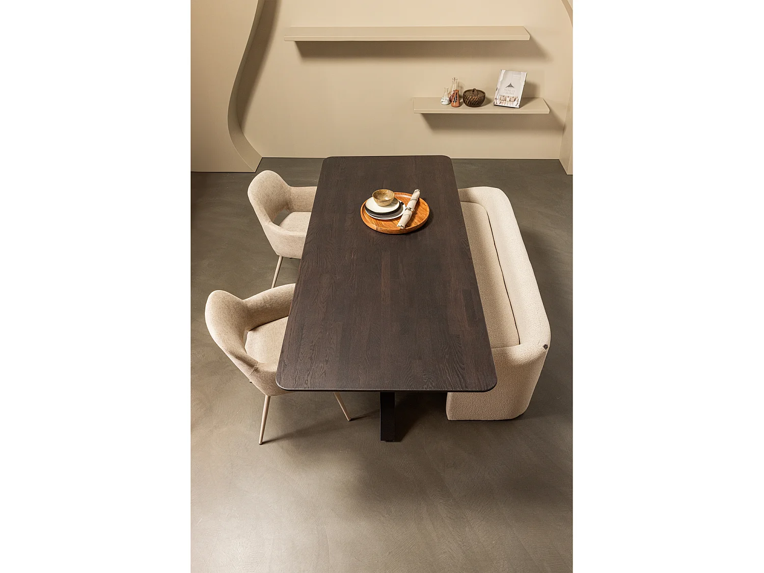 Banc de salle à manger 2 places en tissu ZONE