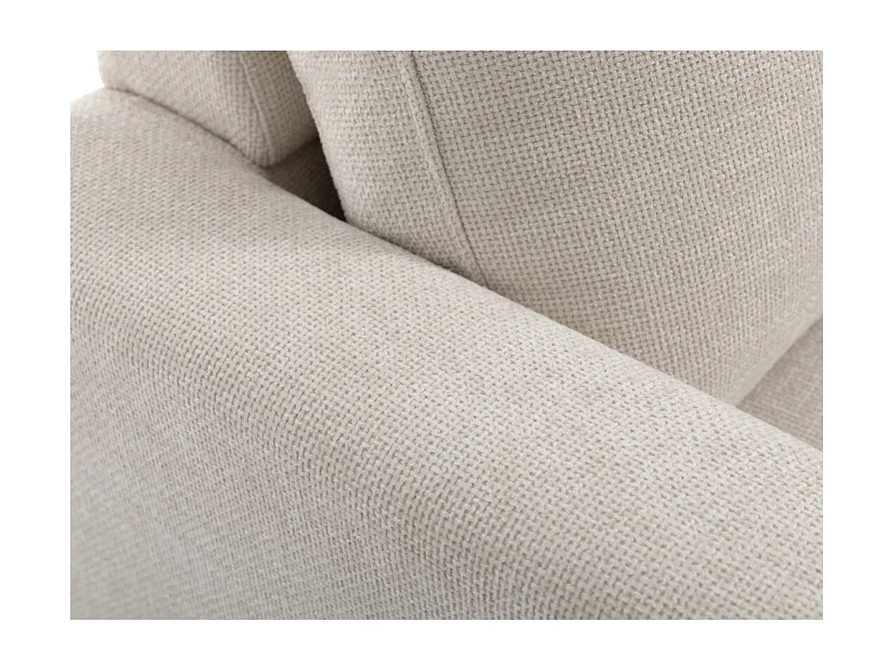 Canapé droit TALMA 3 places en tissu beige pieds bois naturel