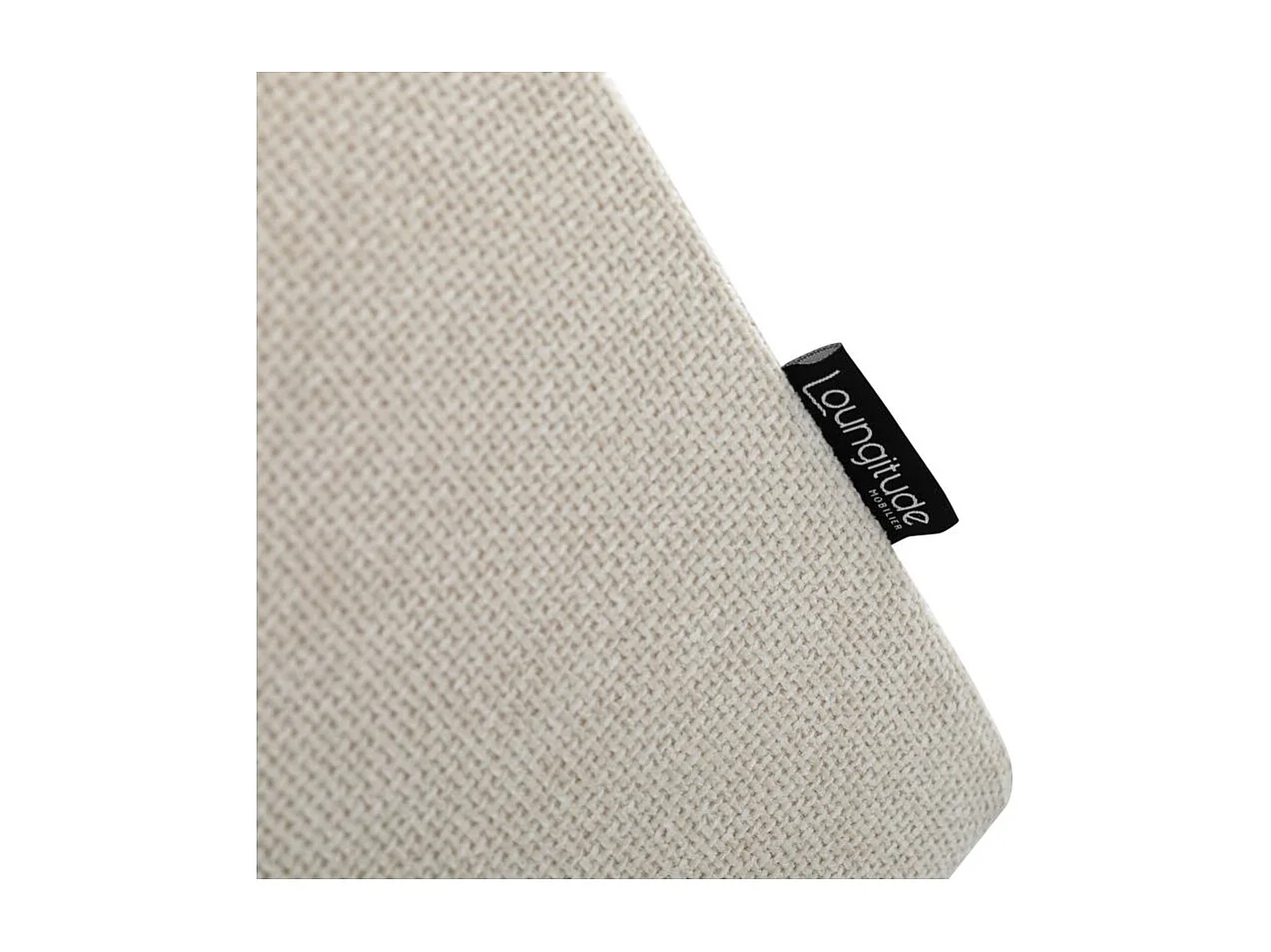 Canapé droit TALMA 3 places en tissu beige pieds bois naturel