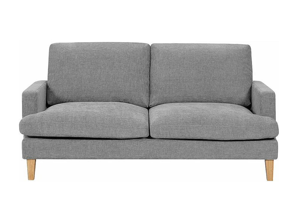 Canapé droit 3 places Talma en tissu - Gris - Pieds bois - L173 x P90 x H84cm - Loungitude