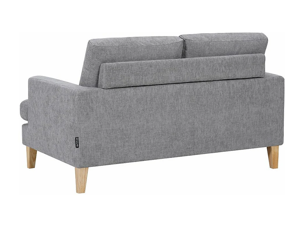 Canapé droit 3 places Talma en tissu - Gris - Pieds bois - L173 x P90 x H84cm - Loungitude