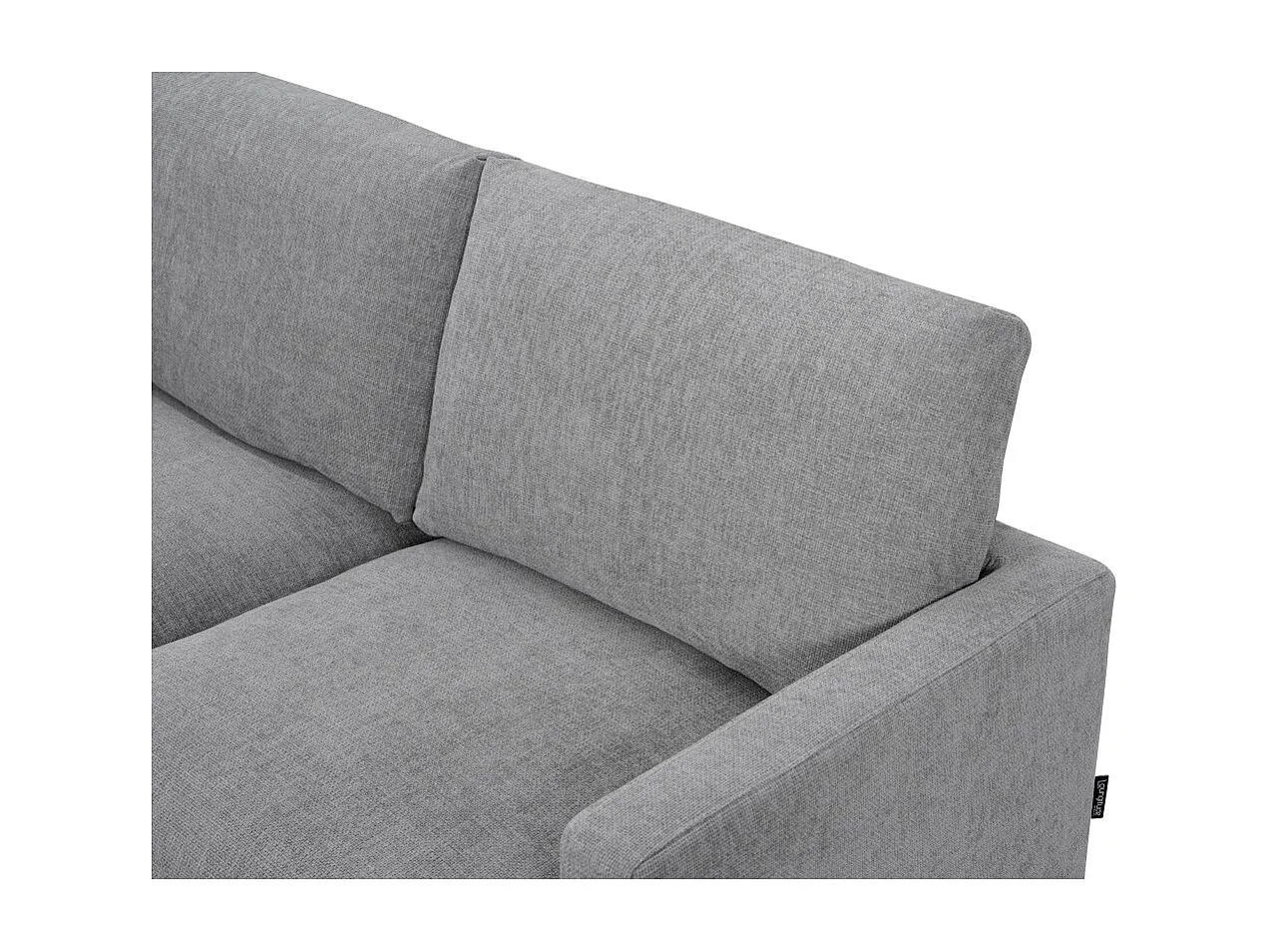 Canapé droit 3 places Talma en tissu - Gris - Pieds bois - L173 x P90 x H84cm - Loungitude