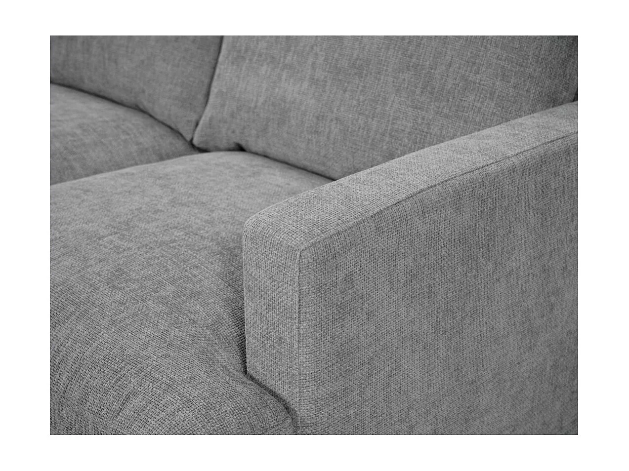 Canapé droit 3 places Talma en tissu - Gris - Pieds bois - L173 x P90 x H84cm - Loungitude