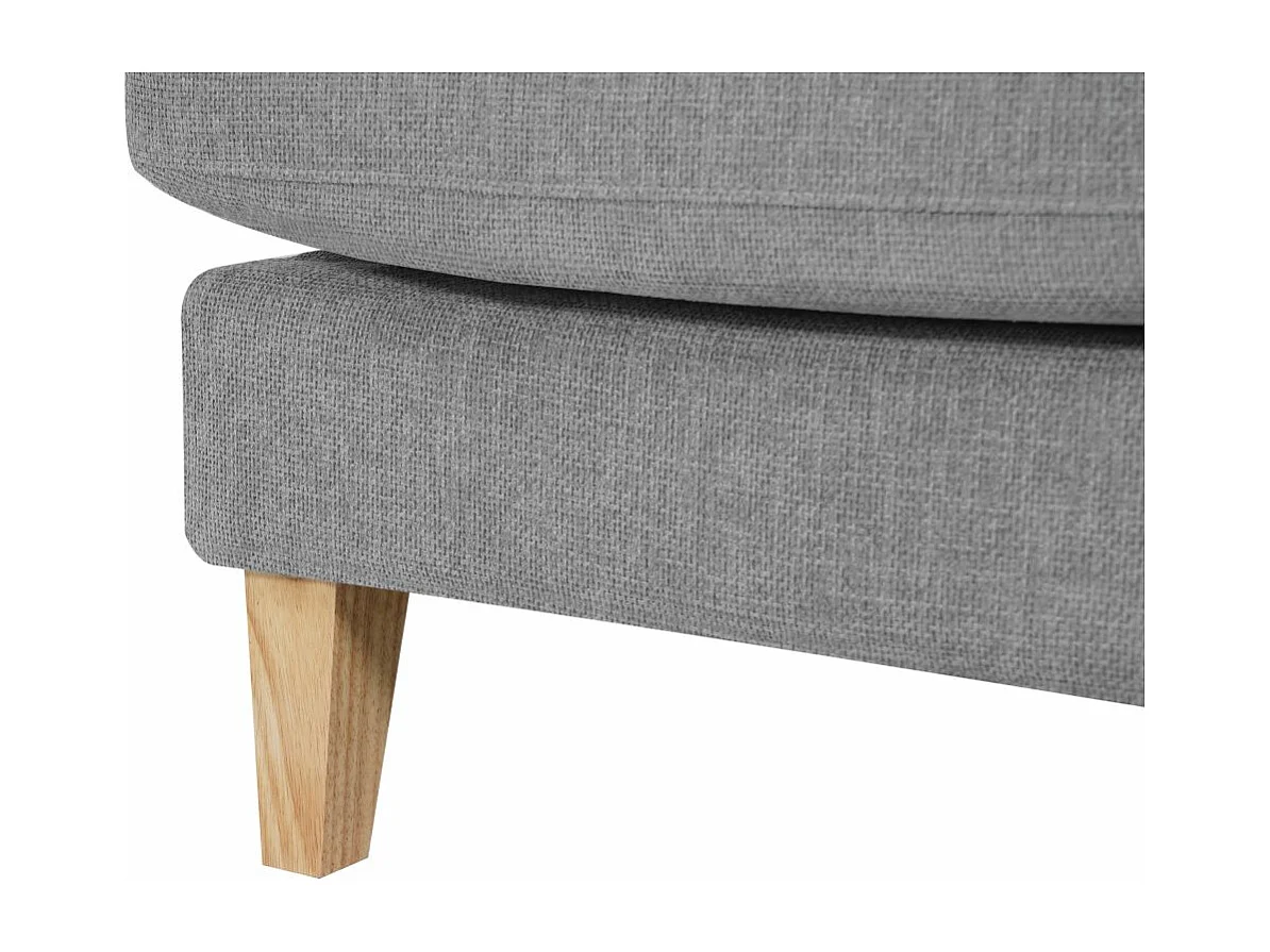 Canapé droit 3 places Talma en tissu - Gris - Pieds bois - L173 x P90 x H84cm - Loungitude