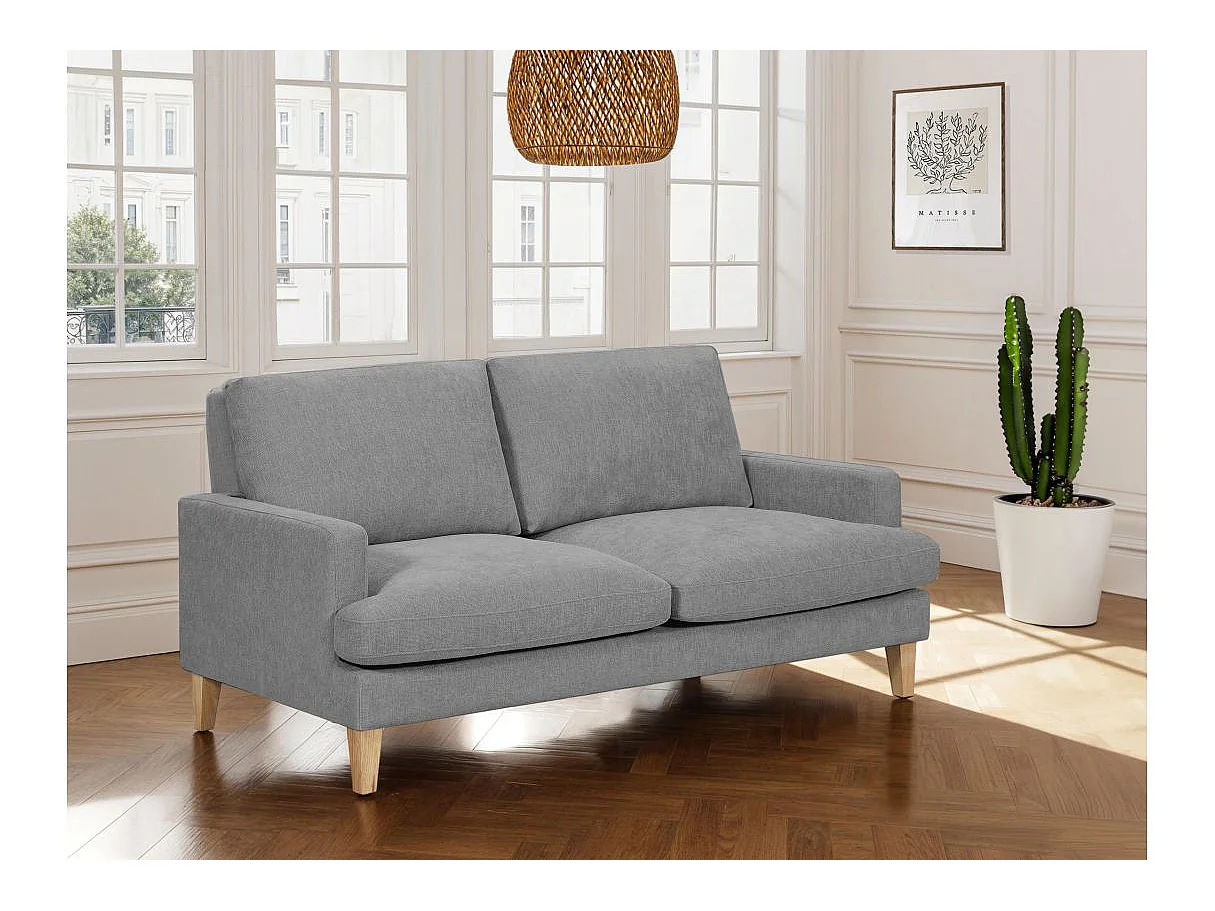 Canapé 3 places en tissu gris TALMA 173x90x84 cm
