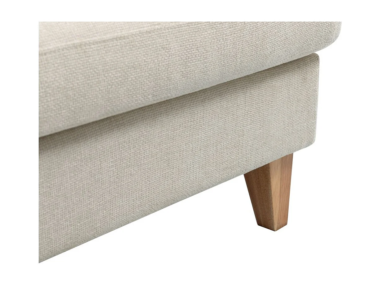 Canapé droit TALMA 2 places en tissu beige pieds bois naturel