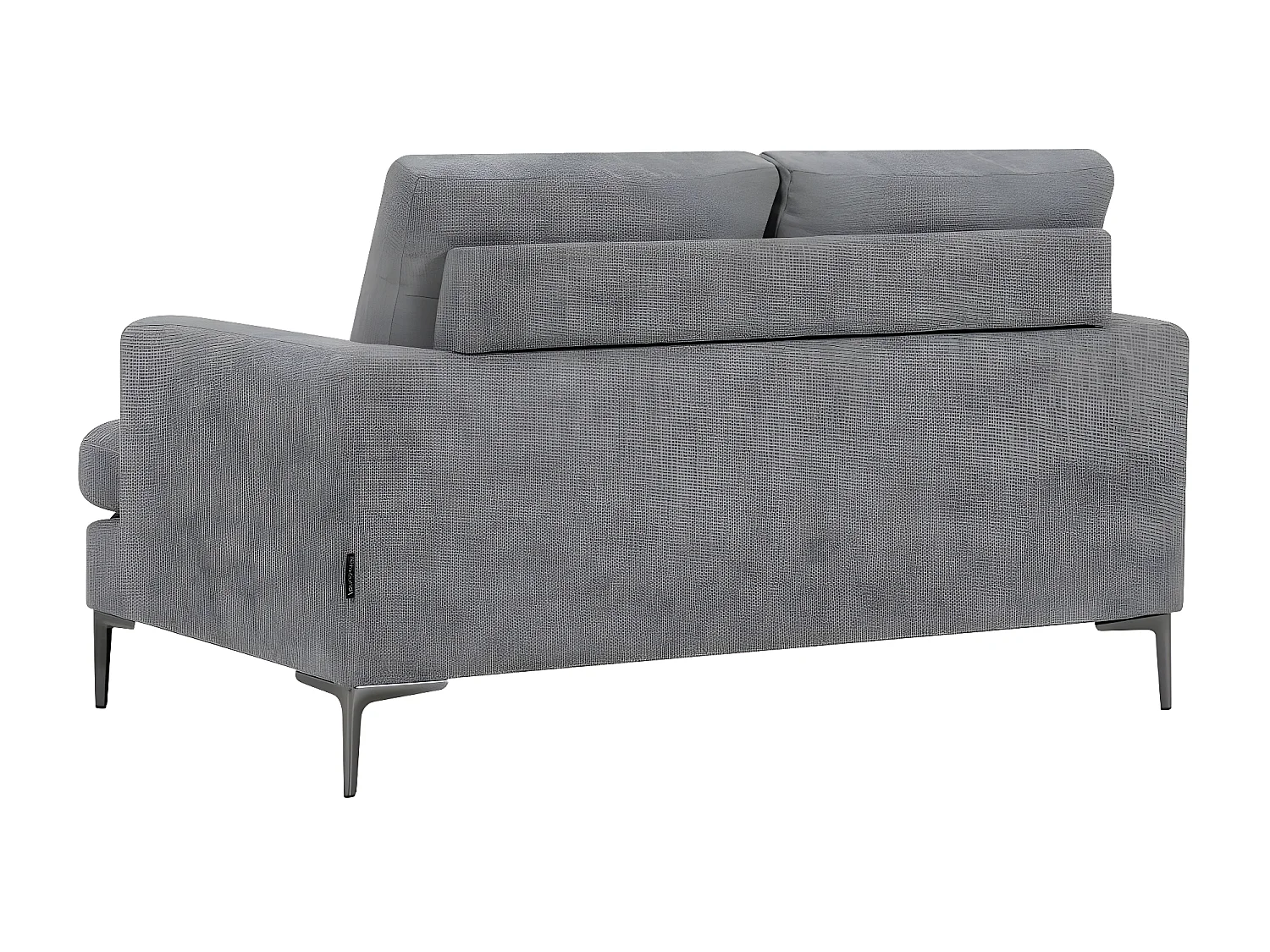 Canapé droit 2 places Talma en tissu - Gris - Pieds métal - L143 x P90 x H84cm - Loungitude