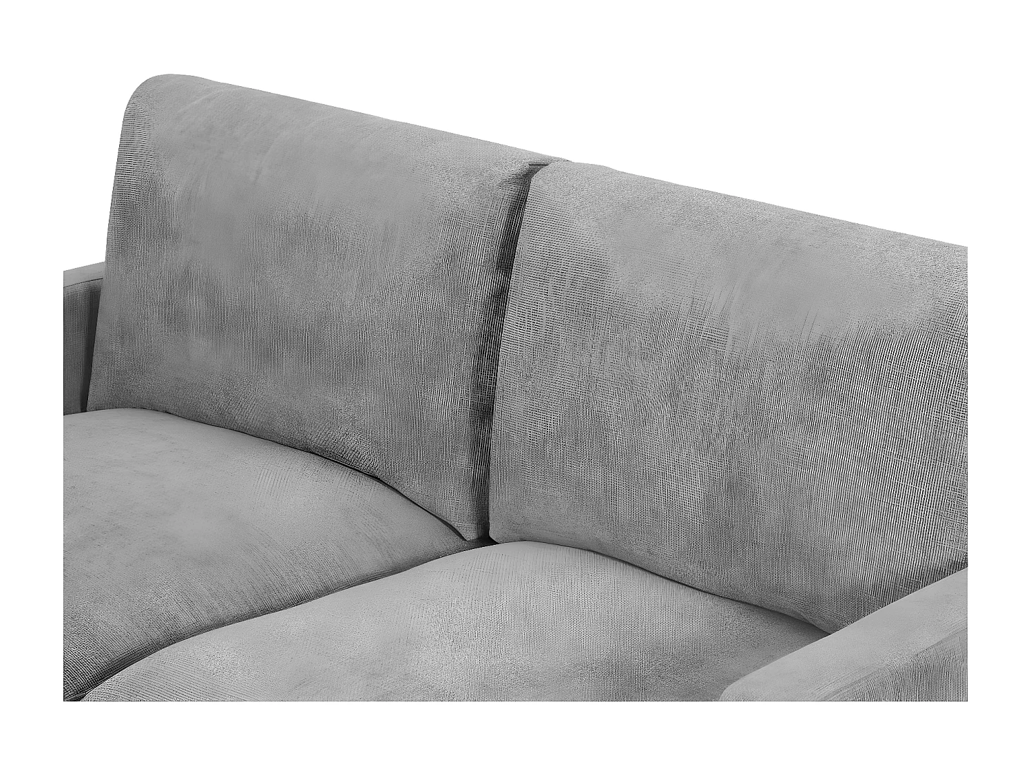 Canapé droit 2 places Talma en tissu - Gris - Pieds métal - L143 x P90 x H84cm - Loungitude