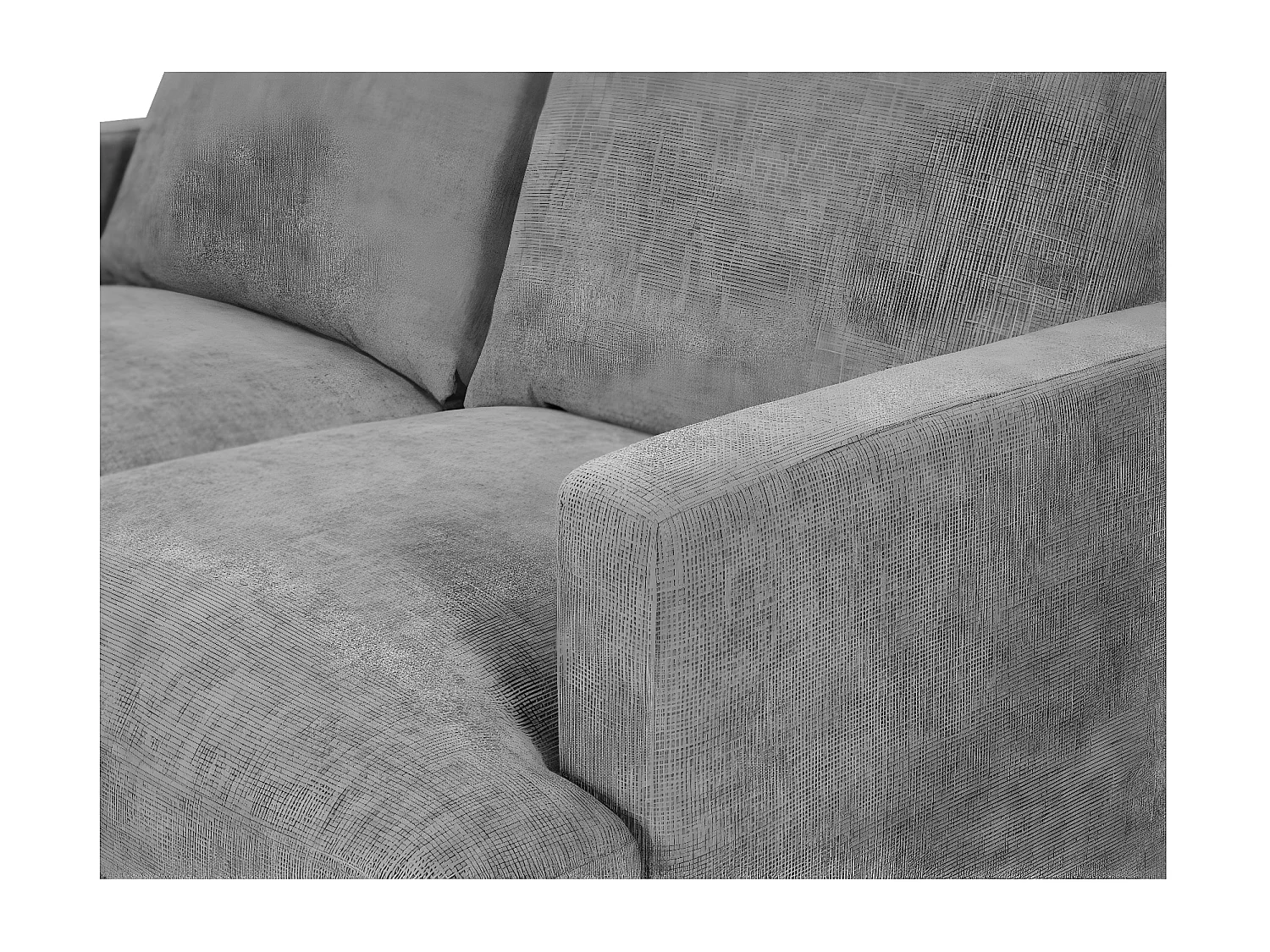 Canapé droit 2 places Talma en tissu - Gris - Pieds métal - L143 x P90 x H84cm - Loungitude