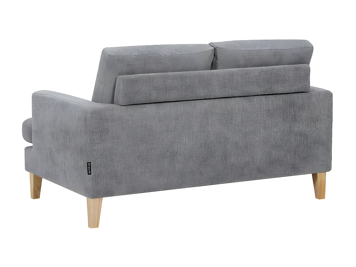 Canapé droit 2 places Talma en tissu - Gris - Pieds bois - L143 x P90 x H84cm - Loungitude