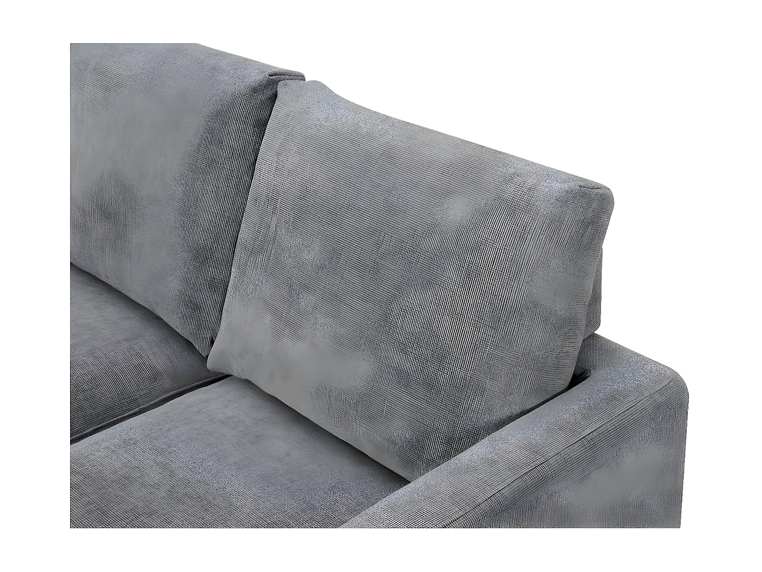 Canapé droit 2 places Talma en tissu - Gris - Pieds bois - L143 x P90 x H84cm - Loungitude