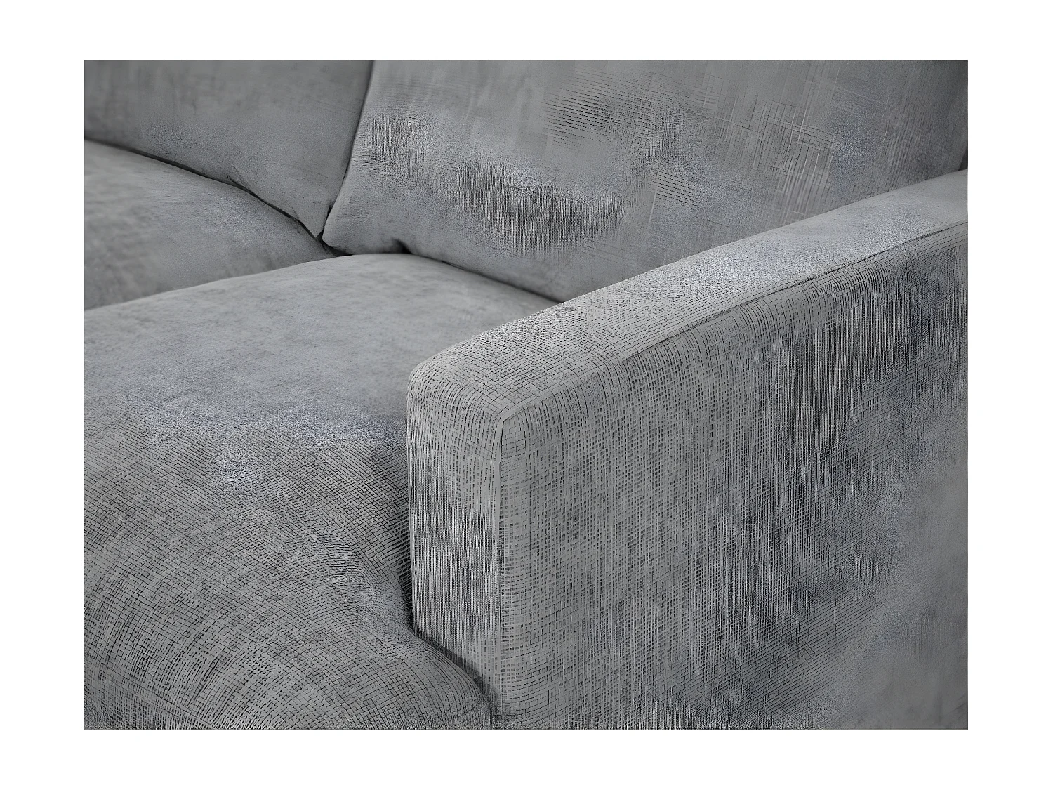 Canapé droit 2 places Talma en tissu - Gris - Pieds bois - L143 x P90 x H84cm - Loungitude