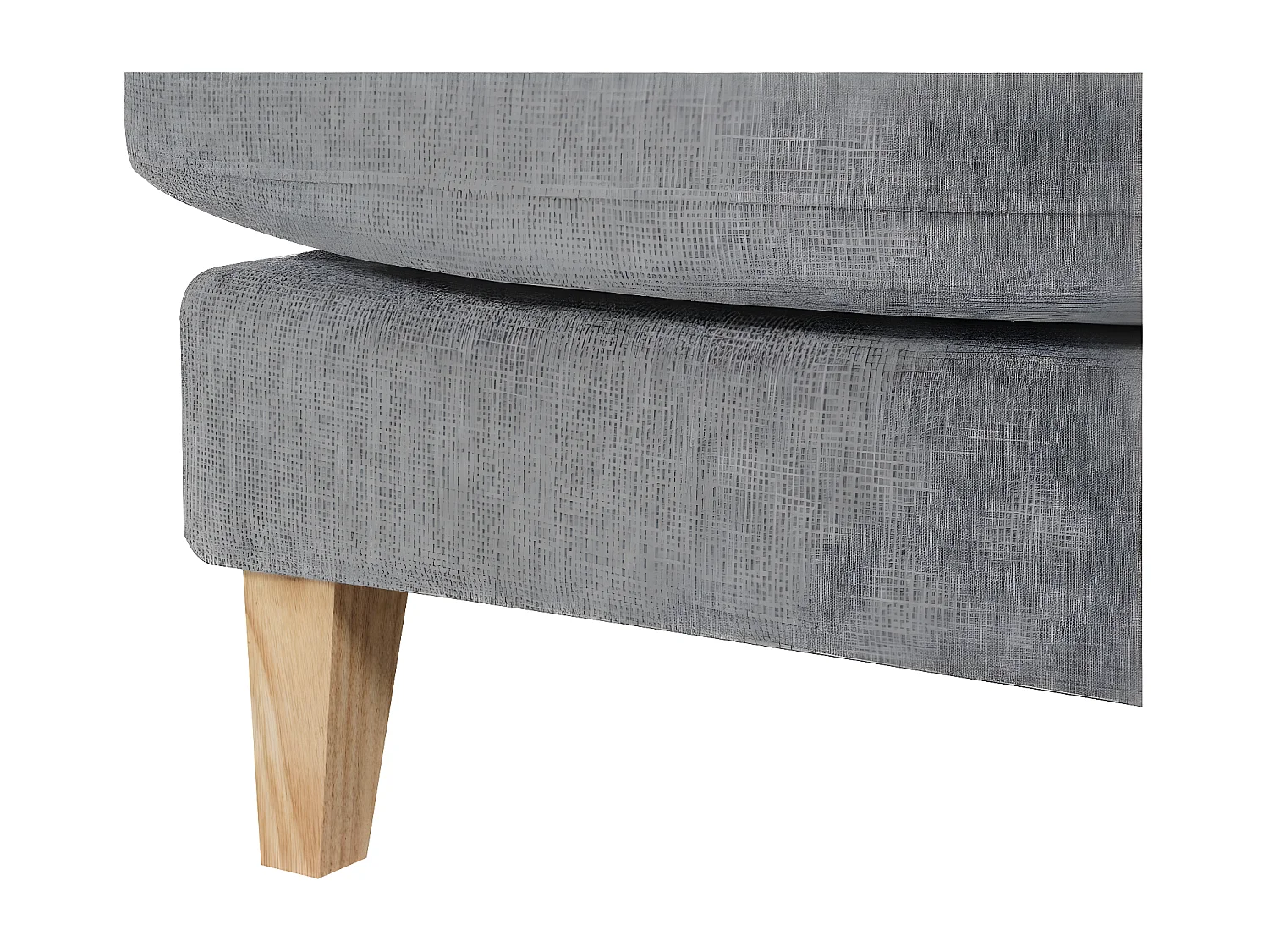 Canapé droit 2 places Talma en tissu - Gris - Pieds bois - L143 x P90 x H84cm - Loungitude