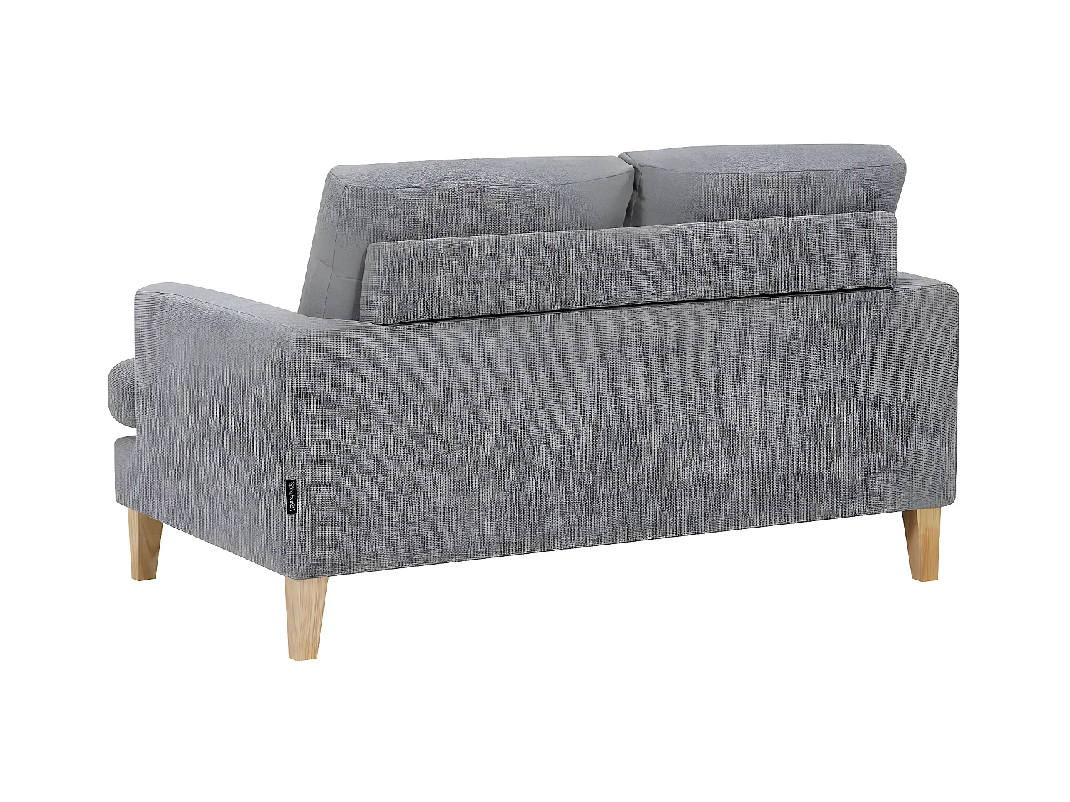 Canapé droit 2 places Talma en tissu - Gris - Pieds bois - L143 x P90 x H84cm - Loungitude