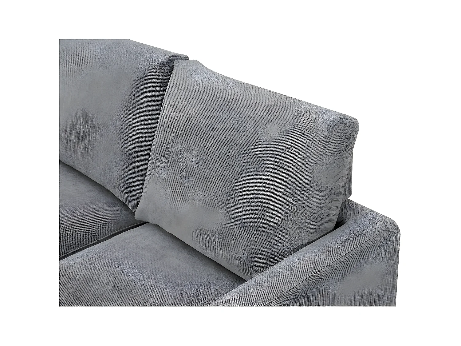 Canapé droit 2 places Talma en tissu - Gris - Pieds bois - L143 x P90 x H84cm - Loungitude