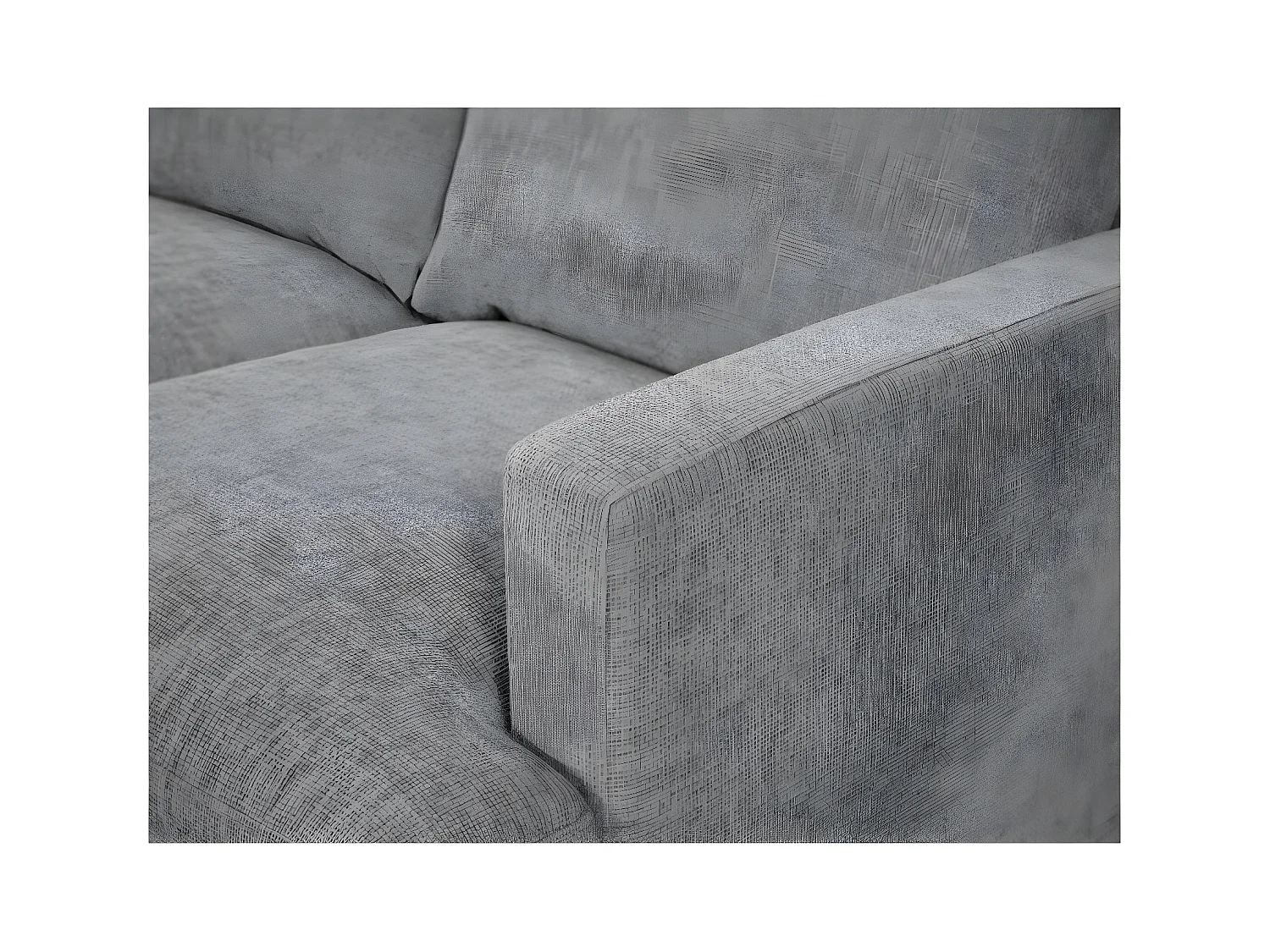 Canapé droit 2 places Talma en tissu - Gris - Pieds bois - L143 x P90 x H84cm - Loungitude