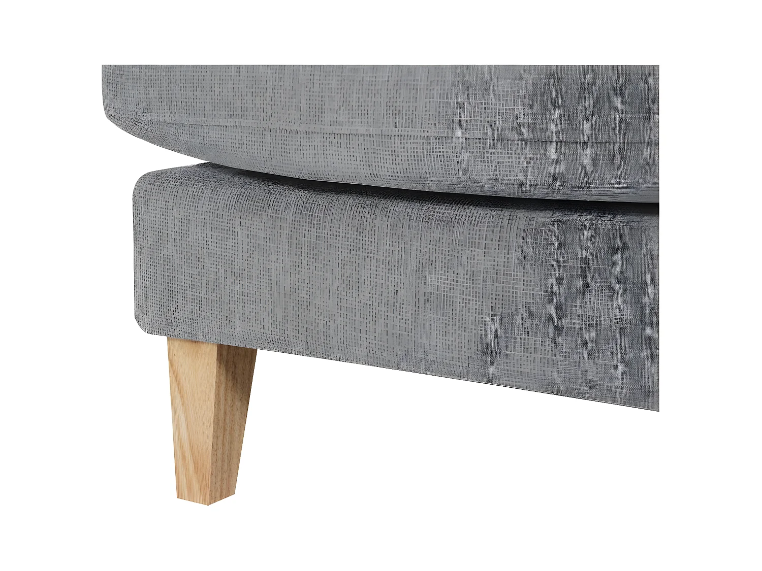 Canapé droit 2 places Talma en tissu - Gris - Pieds bois - L143 x P90 x H84cm - Loungitude