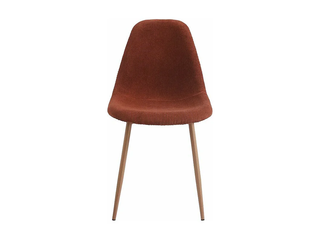 Lot de 4 chaises KEY en velours côtelé - Terracotta