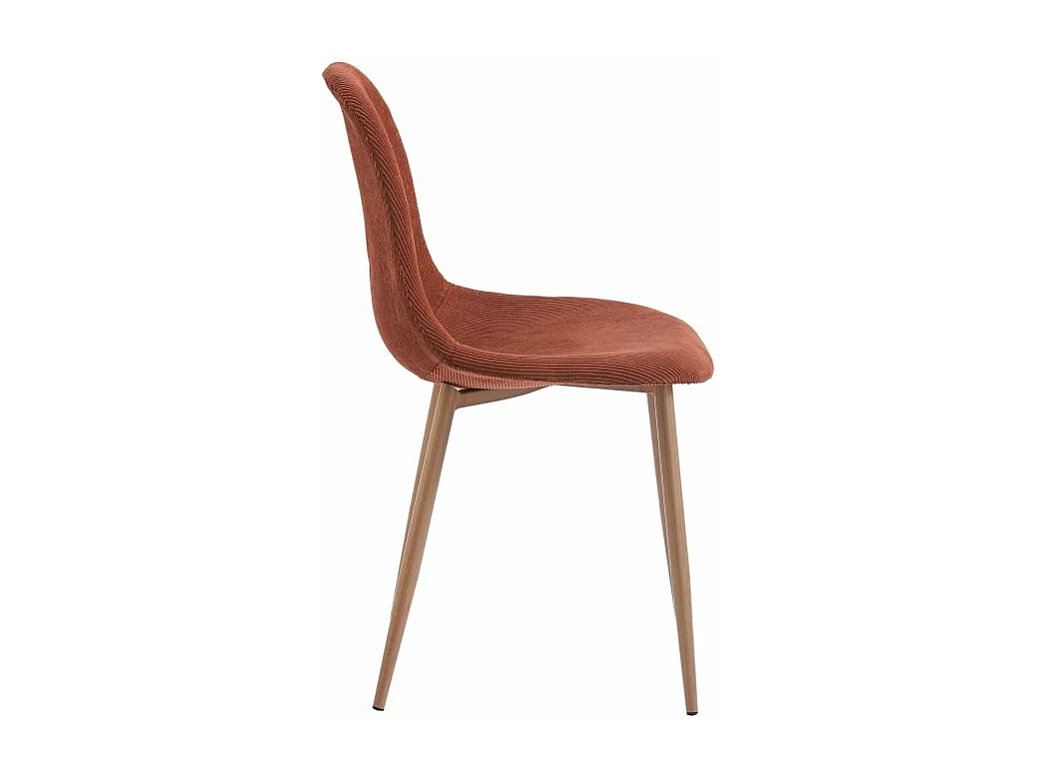 Lot de 4 chaises KEY en velours côtelé - Terracotta