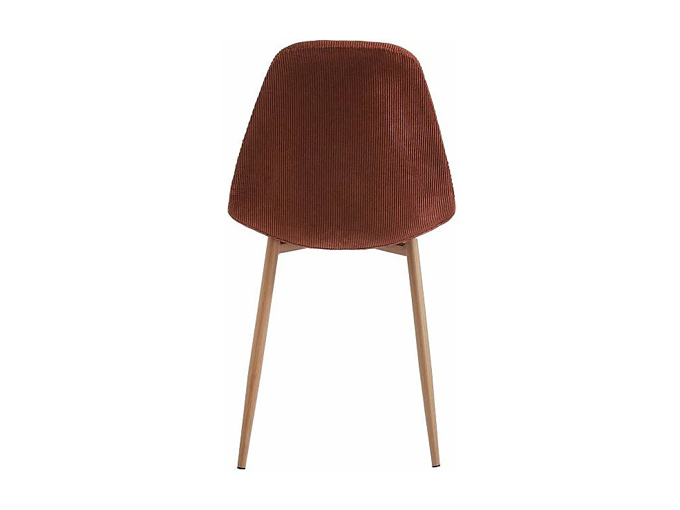 Lot de 4 chaises KEY en velours côtelé - Terracotta
