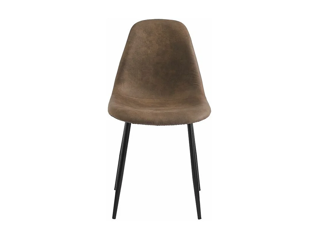 Lot de 4 chaises vintage KEY en tissu - Marron