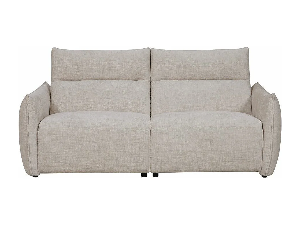 Canapé de relaxation électrique 3 places Melly en tissu - Beige - L203 x P95 x H94cm - Loungitude