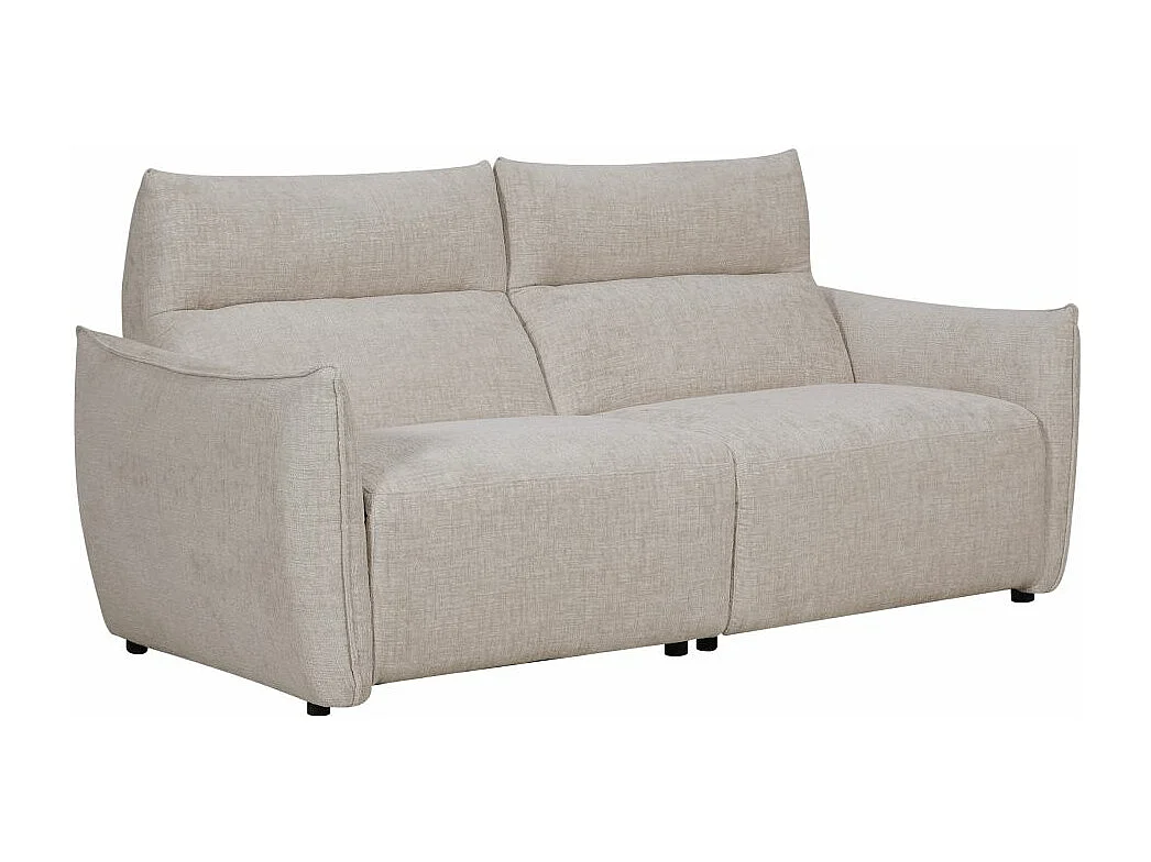 Canapé de relaxation électrique 3 places Melly en tissu - Beige - L203 x P95 x H94cm - Loungitude