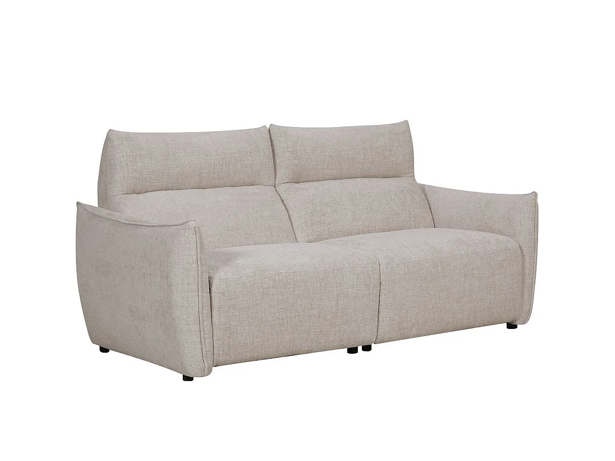 Canapé relax 3 places en tissu beige MELLY 203x95x94 cm