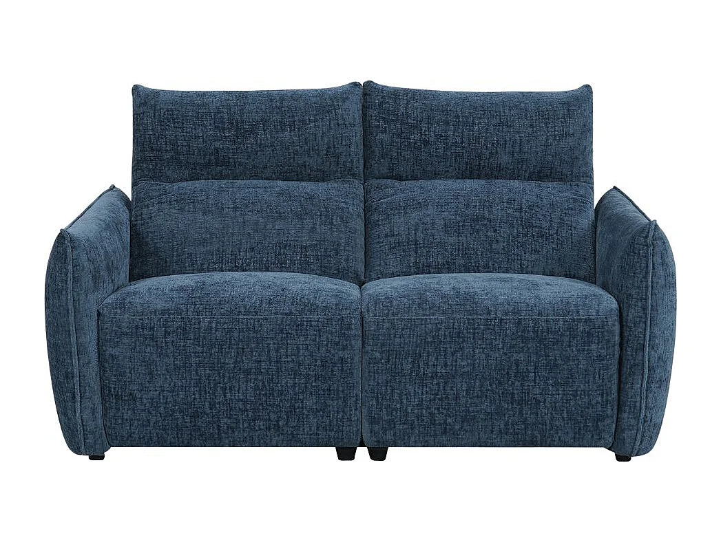 Canapé de relaxation électrique 2 places Melly en tissu - Bleu - L162 x P95 x H94cm - Loungitude