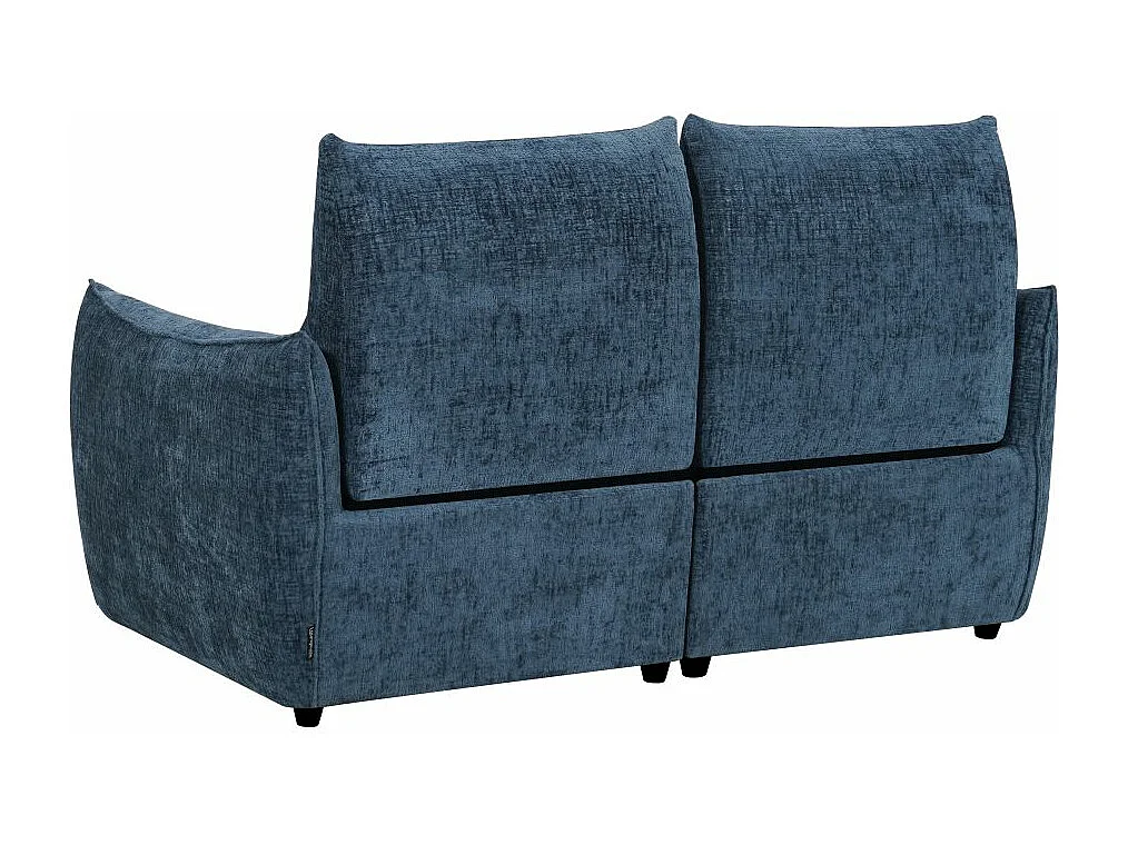 Canapé de relaxation électrique 2 places Melly en tissu - Bleu - L162 x P95 x H94cm - Loungitude