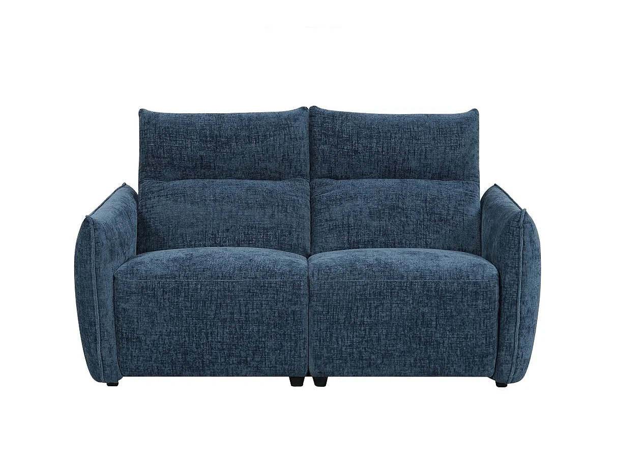 Canapé relax 2 places en tissu bleu MELLY 162x95x94 cm
