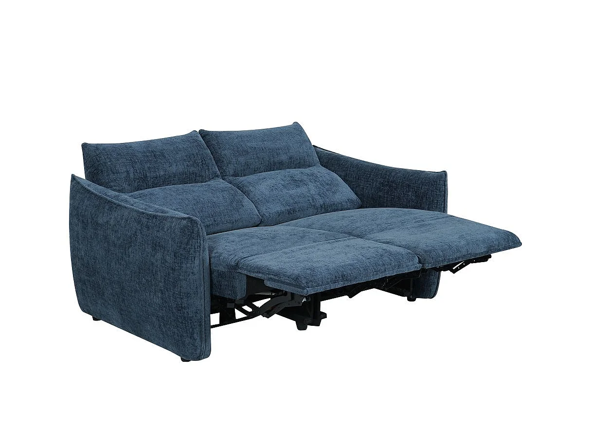 Canapé relax 2 places en tissu bleu MELLY 162x95x94 cm