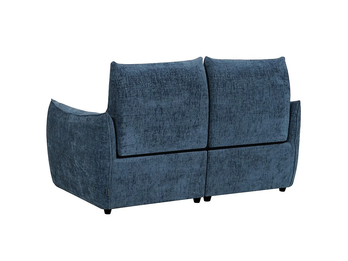 Canapé relax 2 places en tissu bleu MELLY 162x95x94 cm