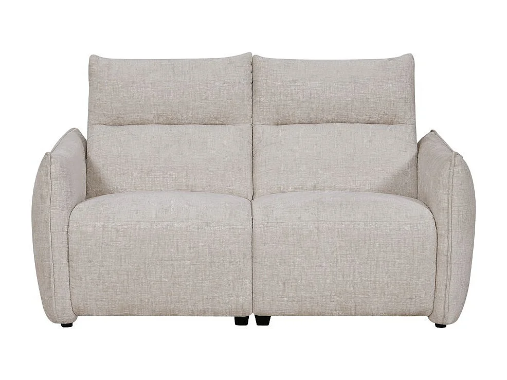 Canapé de relaxation électrique 2 places Melly en tissu - Beige - L162 x P95 x H94cm - Loungitude