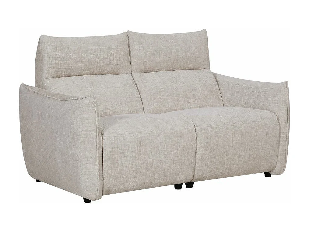 Canapé de relaxation électrique 2 places Melly en tissu - Beige - L162 x P95 x H94cm - Loungitude