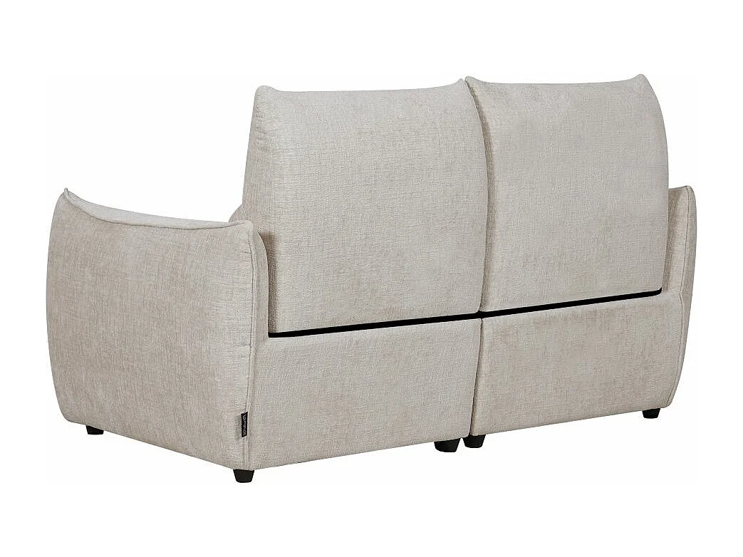 Canapé de relaxation électrique 2 places Melly en tissu - Beige - L162 x P95 x H94cm - Loungitude