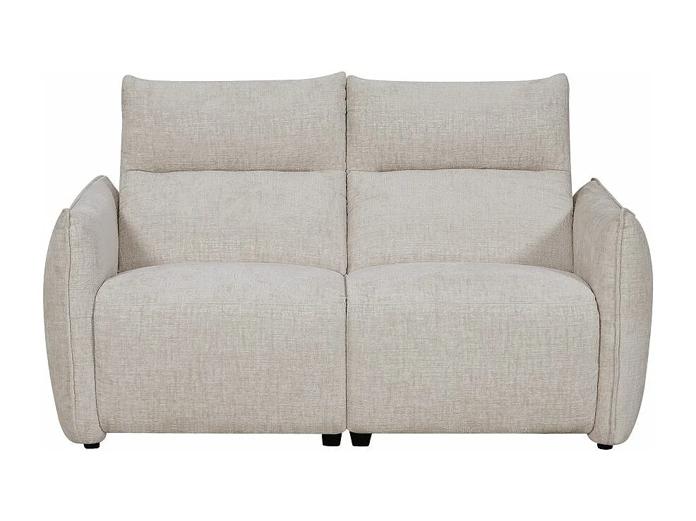 Canapé de relaxation électrique 2 places Melly en tissu - Beige - L162 x P95 x H94cm - Loungitude