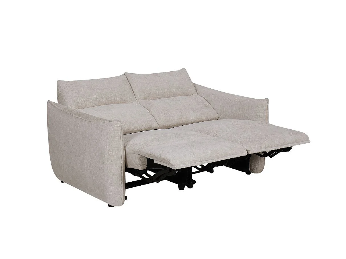 Canapé relax 2 places en tissu beige MELLY 162x95x94 cm