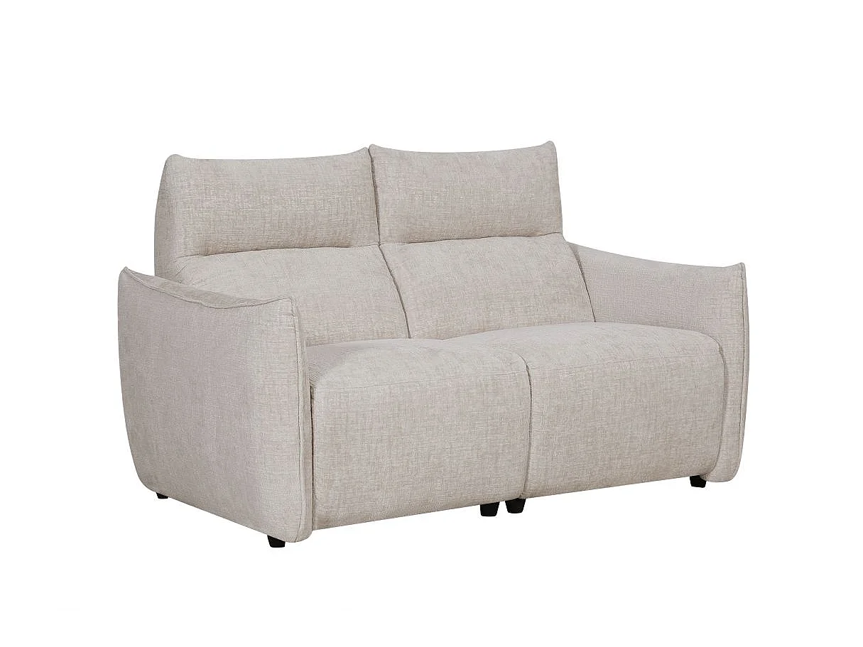 Canapé relax 2 places en tissu beige MELLY 162x95x94 cm