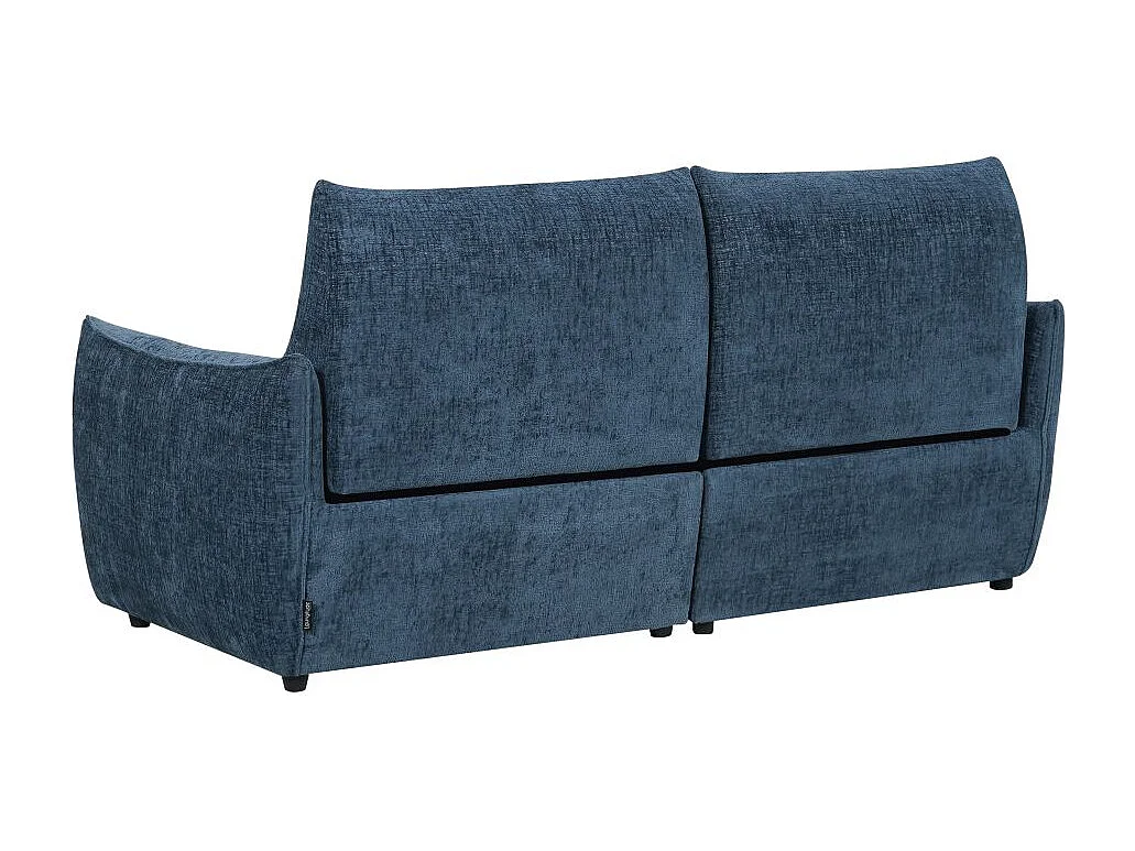 Canapé de relaxation électrique 3 places Melly en tissu - Bleu - L203 x P95 x H94cm - Loungitude