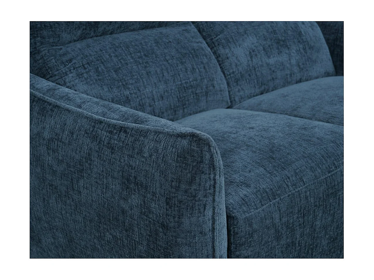 Canapé de relaxation électrique 3 places Melly en tissu - Bleu - L203 x P95 x H94cm - Loungitude