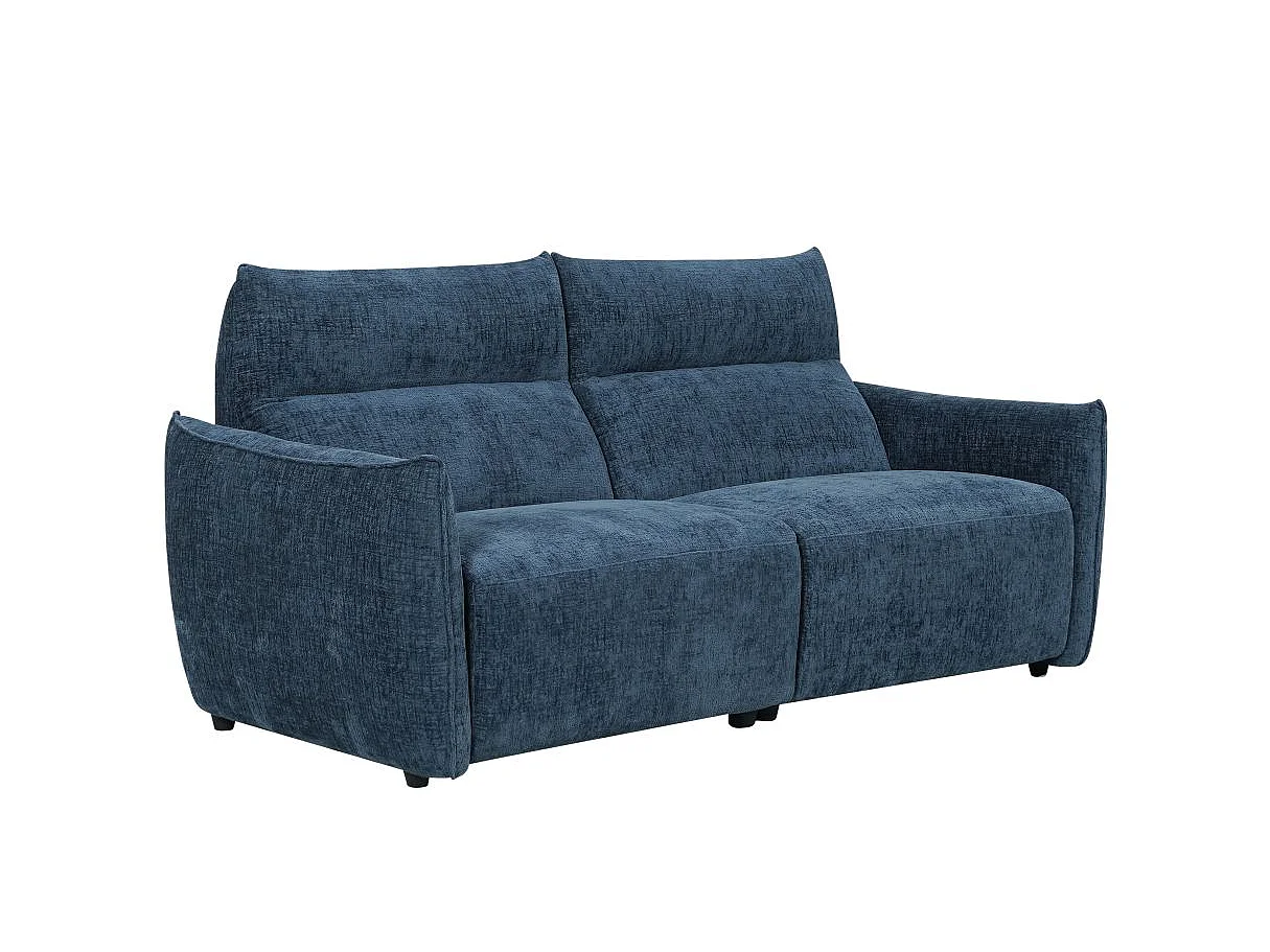 Canapé relax 3 places en tissu bleu MELLY 203x95x94 cm