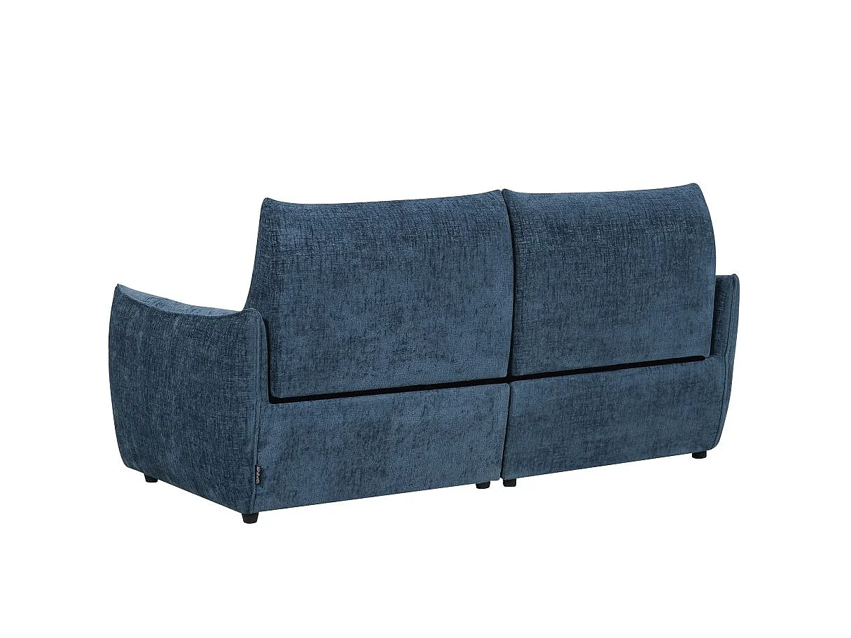 Canapé relax 3 places en tissu bleu MELLY 203x95x94 cm