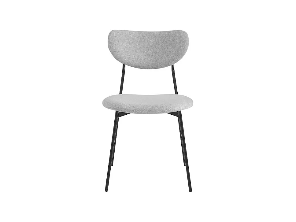 Lot de 2 chaises BRODIE en tissu avec pieds noirs - Gris clair